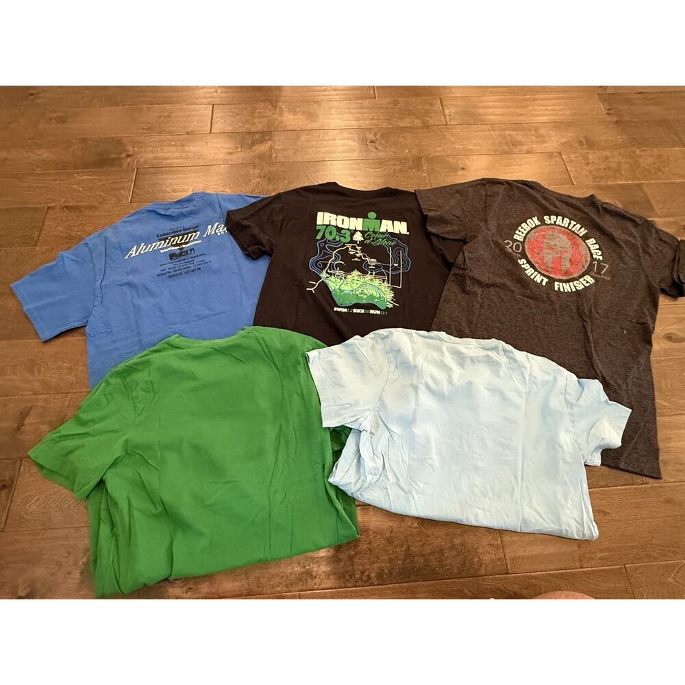 Lot Of 5 Nike Adidas Reebok Spartan Ironman Graphic T Shirts Swoosh T-shirts M - Picture 3 of 7